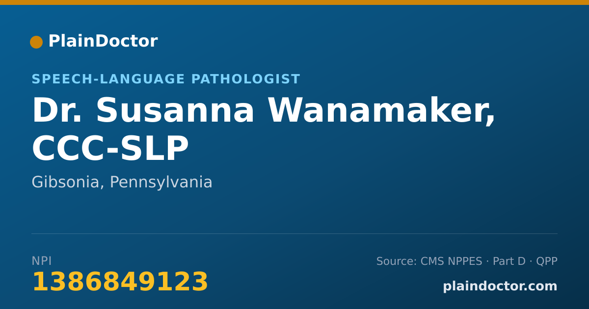 Shareable card for Susanna Wanamaker, CCC-SLP - Speech-Language Pathologist, Gibsonia, PA