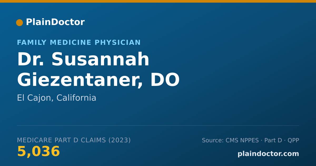 Shareable card for Susannah Giezentaner, DO - Family Medicine Physician, El Cajon, CA