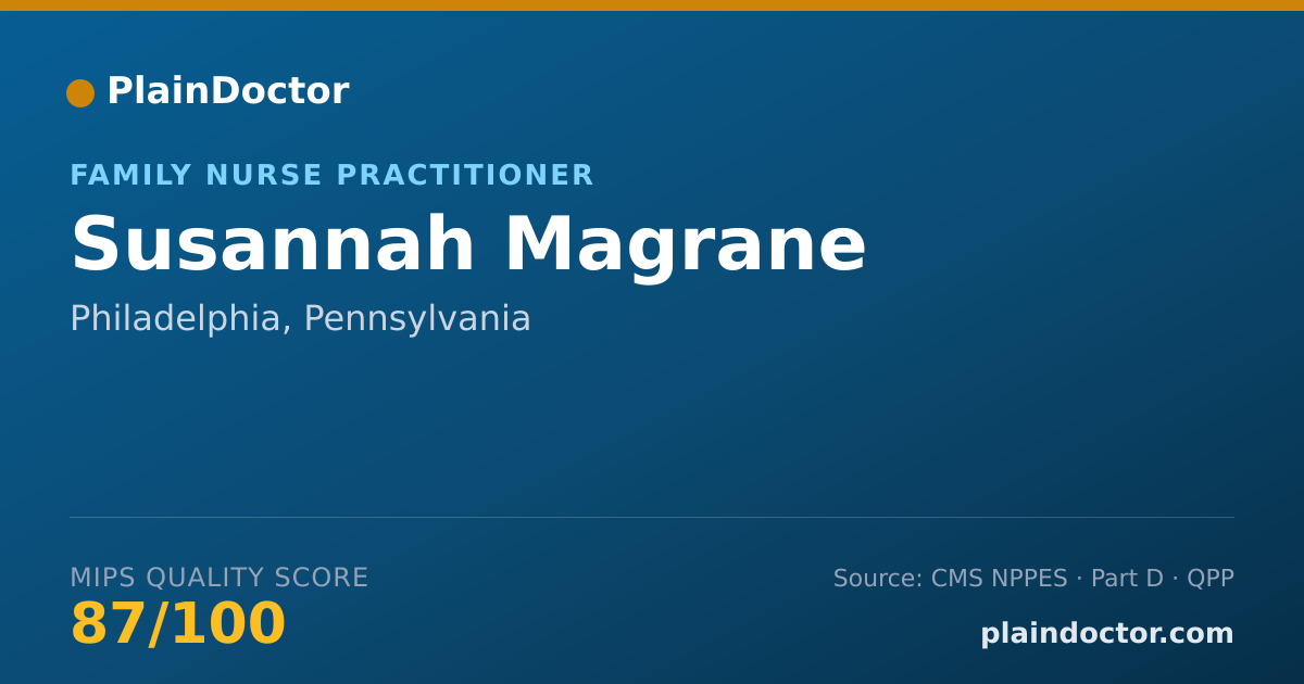 Shareable card for Susannah Magrane - Family Nurse Practitioner, Philadelphia, PA