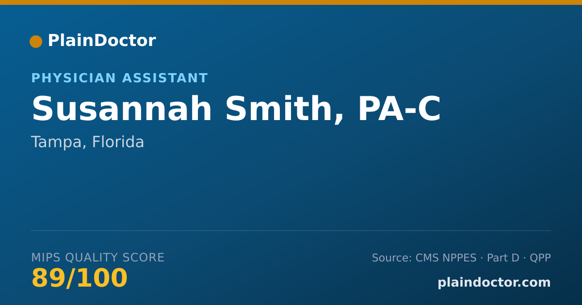 Shareable card for Susannah Smith, PA-C - Physician Assistant, Tampa, FL
