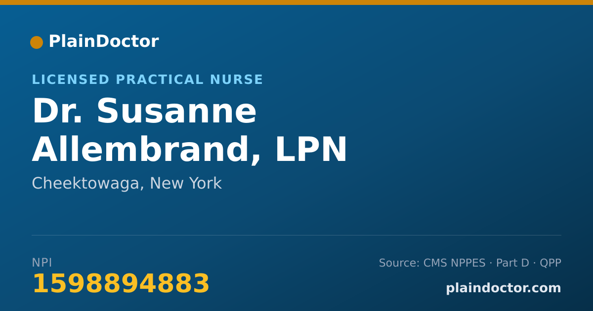 Shareable card for Susanne Allembrand, LPN - Licensed Practical Nurse, Cheektowaga, NY