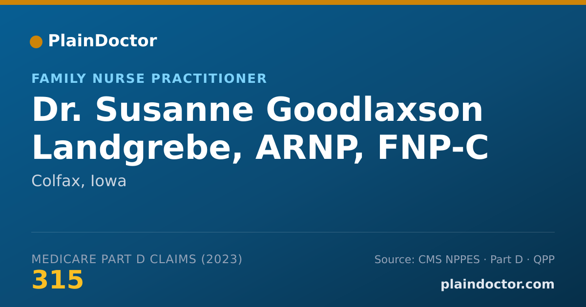 Shareable card for Susanne Goodlaxson Landgrebe, ARNP, FNP-C - Family Nurse Practitioner, Colfax, IA