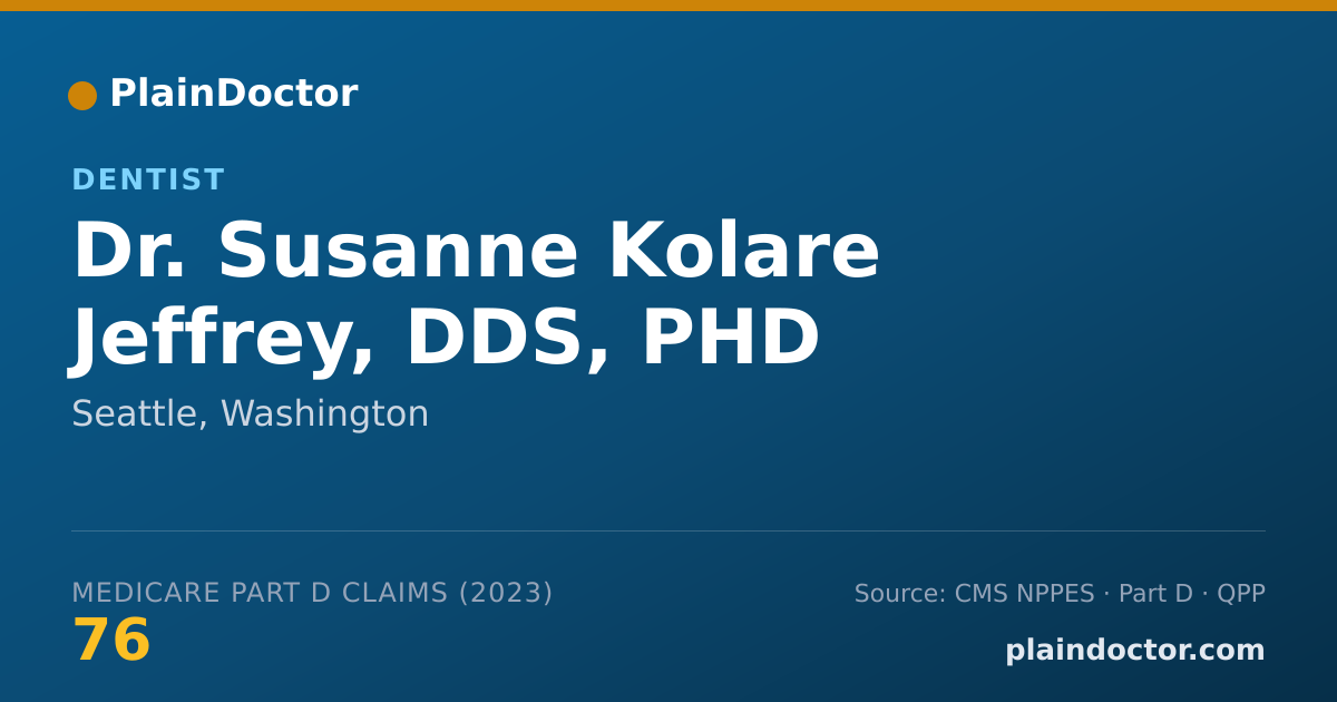 Shareable card for Susanne Kolare Jeffrey, DDS, PHD - Dentist, Seattle, WA