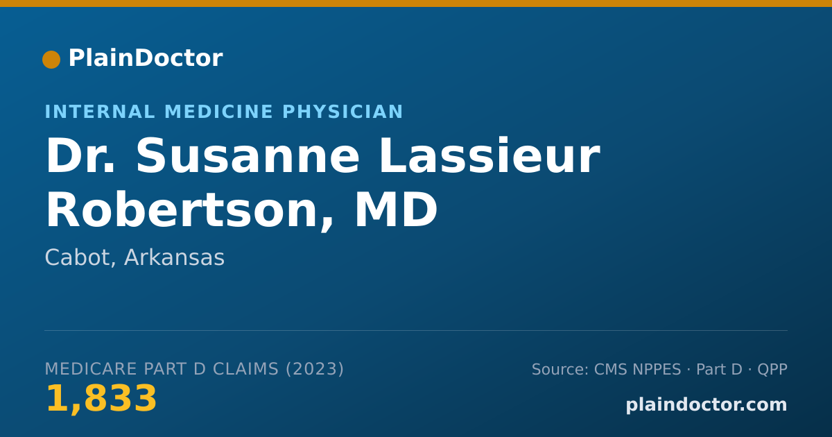 Shareable card for Susanne Lassieur Robertson, MD - Internal Medicine Physician, Cabot, AR