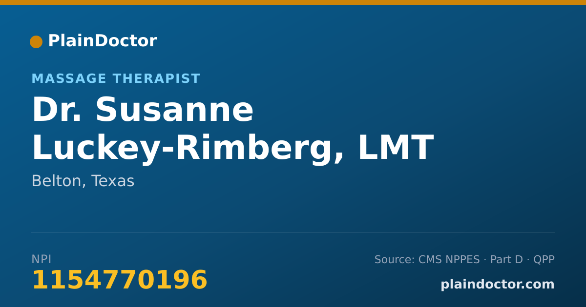 Shareable card for Susanne Luckey-Rimberg, LMT - Massage Therapist, Belton, TX