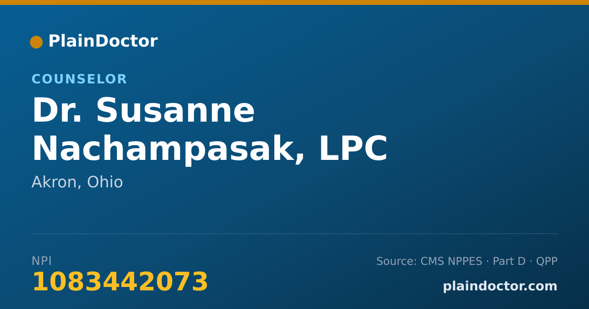 Shareable card for Susanne Nachampasak, LPC - Counselor, Akron, OH
