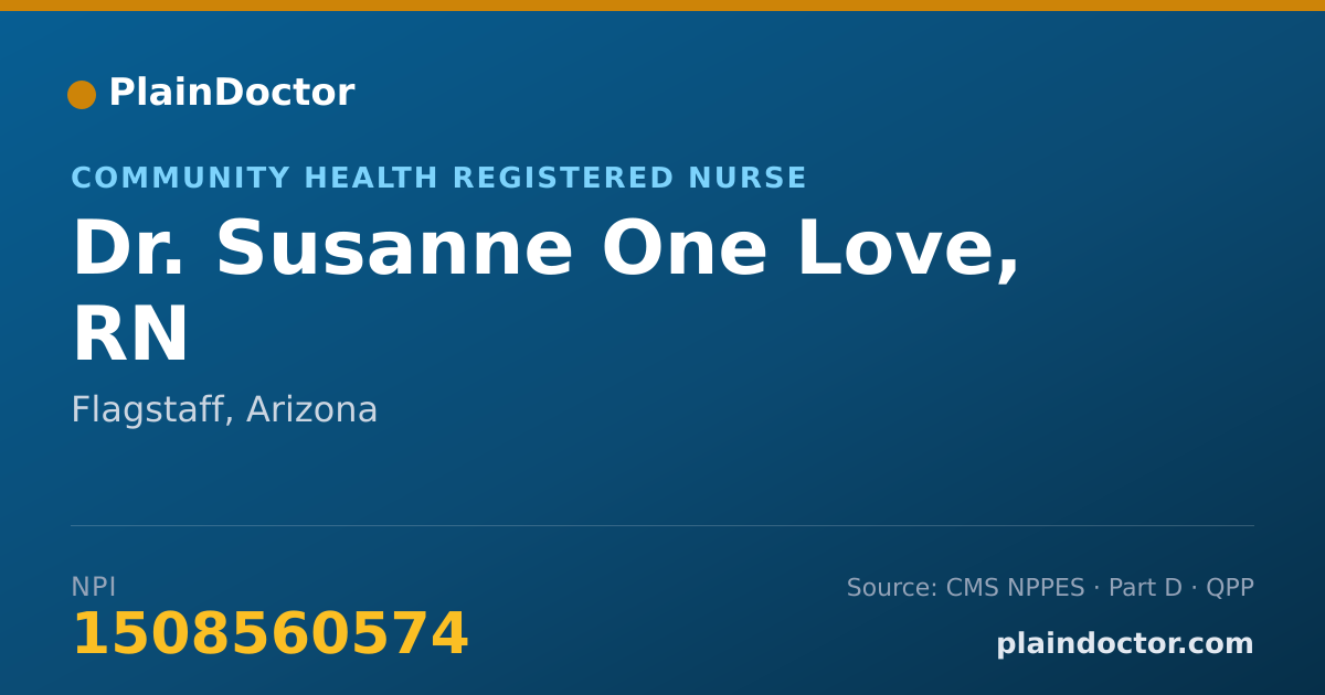 Shareable card for Susanne One Love, RN - Community Health Registered Nurse, Flagstaff, AZ
