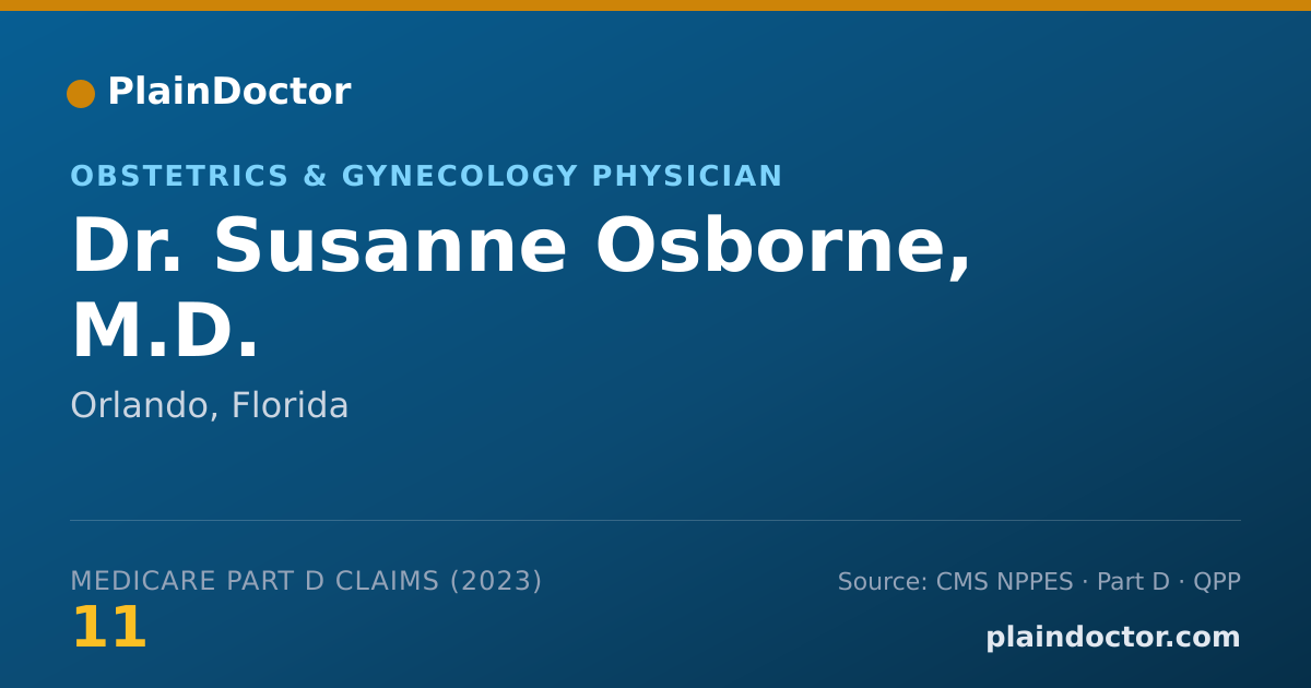 Shareable card for Susanne Osborne, M.D. - Obstetrics & Gynecology Physician, Orlando, FL