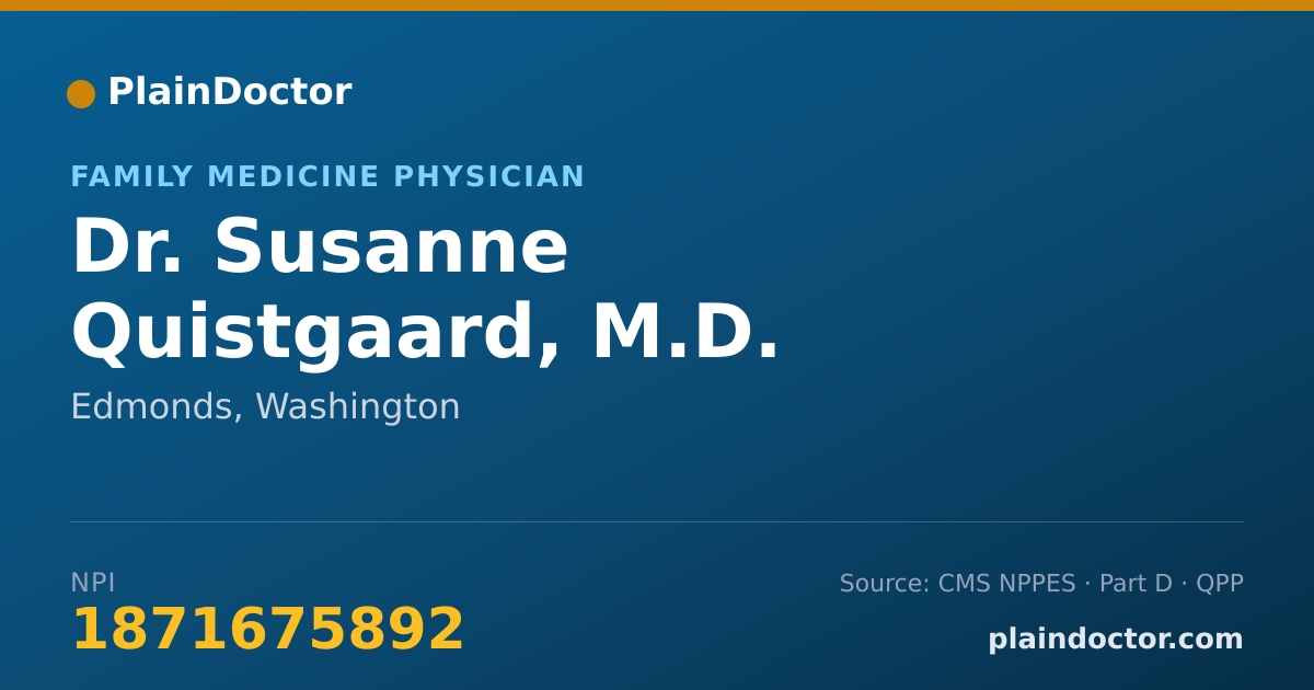 Shareable card for Susanne Quistgaard, M.D. - Family Medicine Physician, Edmonds, WA