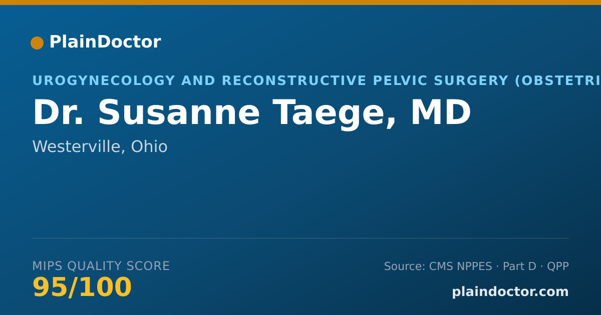 Shareable card for Susanne Taege, MD - Urogynecology and Reconstructive Pelvic Surgery (Obstetrics & Gynecology) Physician, Westerville, OH