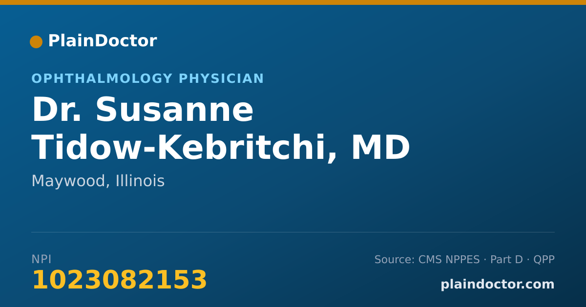 Shareable card for Susanne Tidow-Kebritchi, MD - Ophthalmology Physician, Maywood, IL
