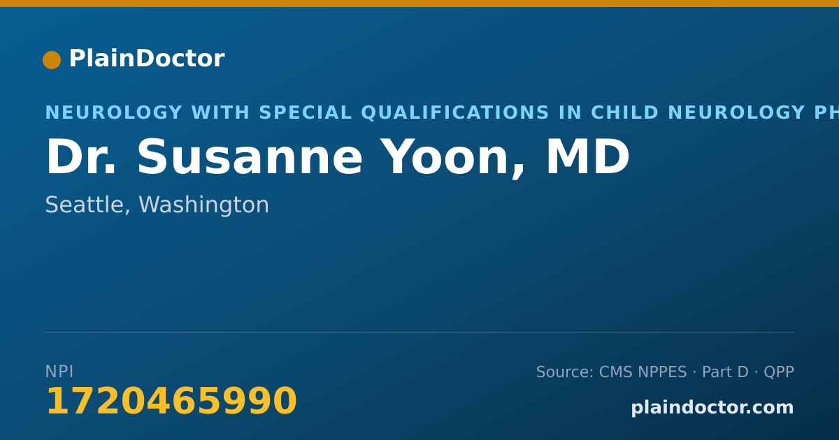 Shareable card for Susanne Yoon, MD - Neurology Physician, Seattle, WA