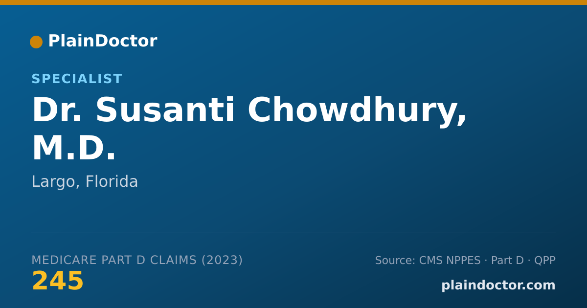 Shareable card for Susanti Chowdhury, M.D. - Specialist, Largo, FL