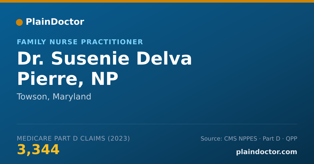 Shareable card for Susenie Delva Pierre, NP - Family Nurse Practitioner, Towson, MD