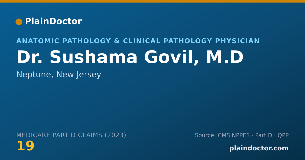 Shareable card for Sushama Govil, M.D - Anatomic Pathology & Clinical Pathology Physician, Neptune, NJ