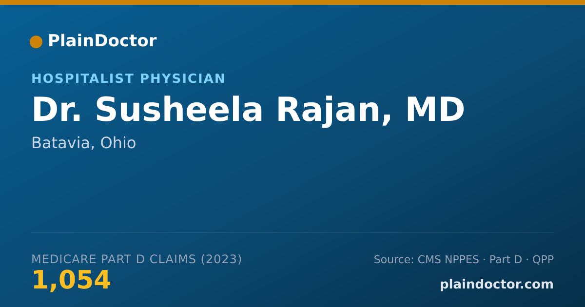 Shareable card for Susheela Rajan, MD - Hospitalist Physician, Batavia, OH