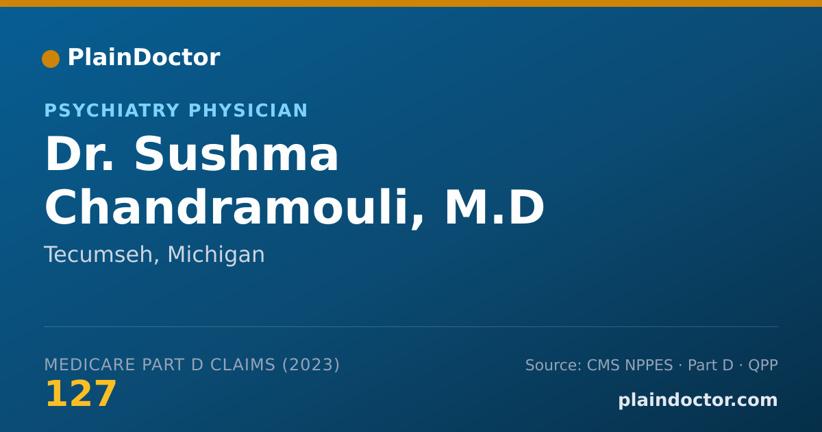 Shareable card for Sushma Chandramouli, M.D - Psychiatry Physician, Tecumseh, MI