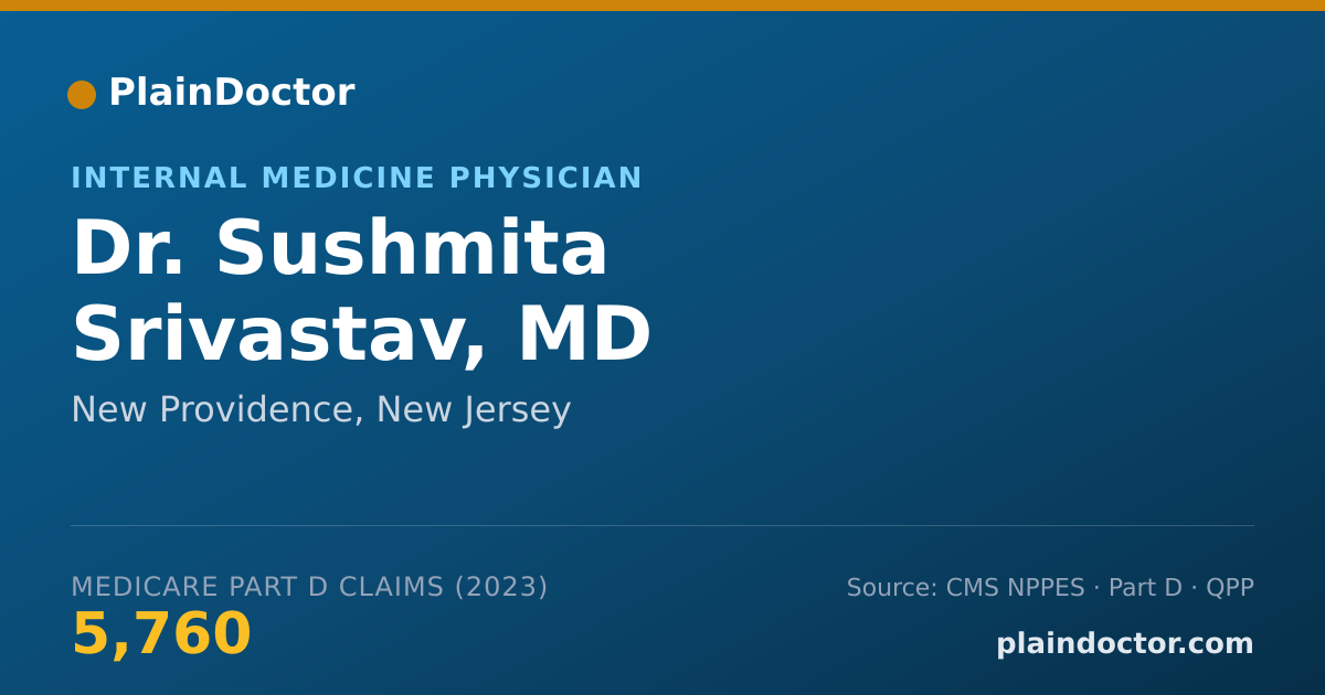 Shareable card for Sushmita Srivastav, MD - Internal Medicine Physician, New Providence, NJ
