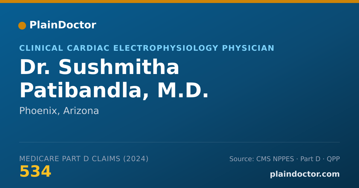 Shareable card for Sushmitha Patibandla, M.D. - Clinical Cardiac Electrophysiology Physician, Phoenix, AZ