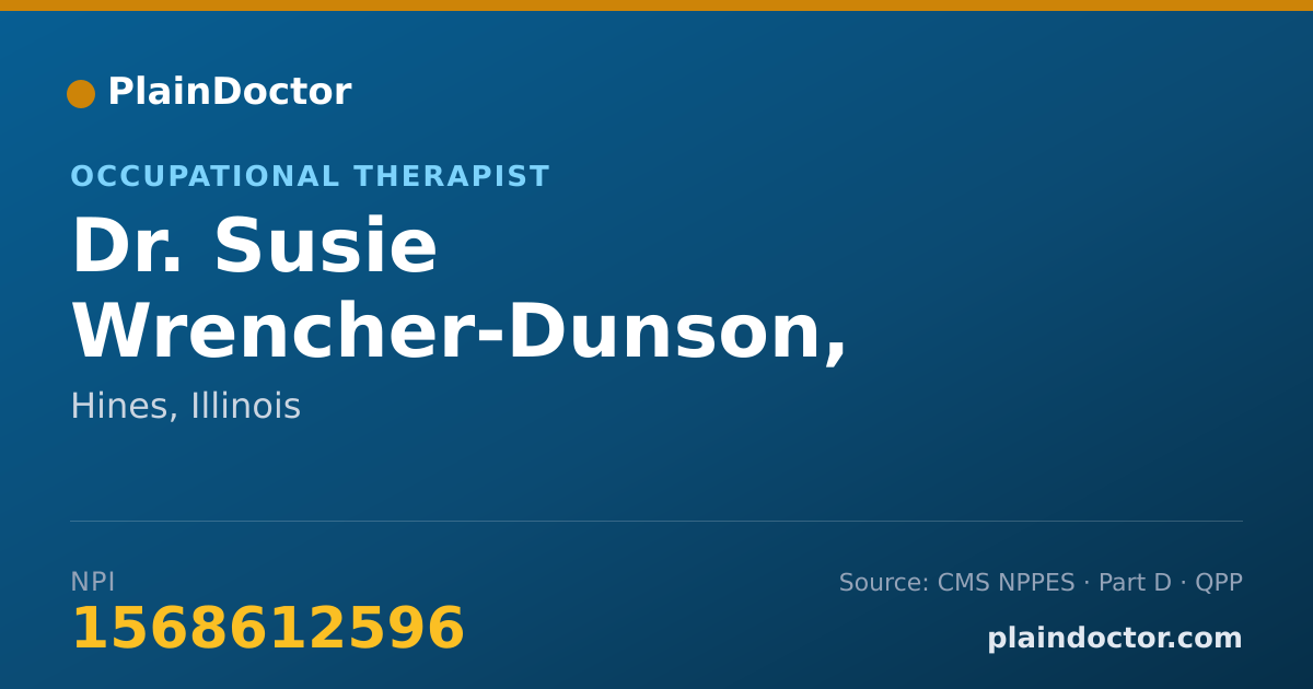 Shareable card for Susie Wrencher-Dunson, COTA/L - Occupational Therapist, Hines, IL