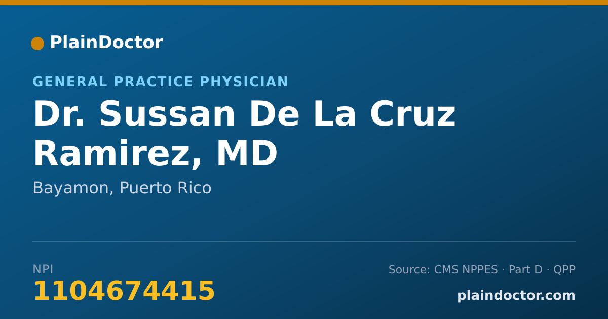 Shareable card for Sussan De La Cruz Ramirez, MD - General Practice Physician, Bayamon, PR