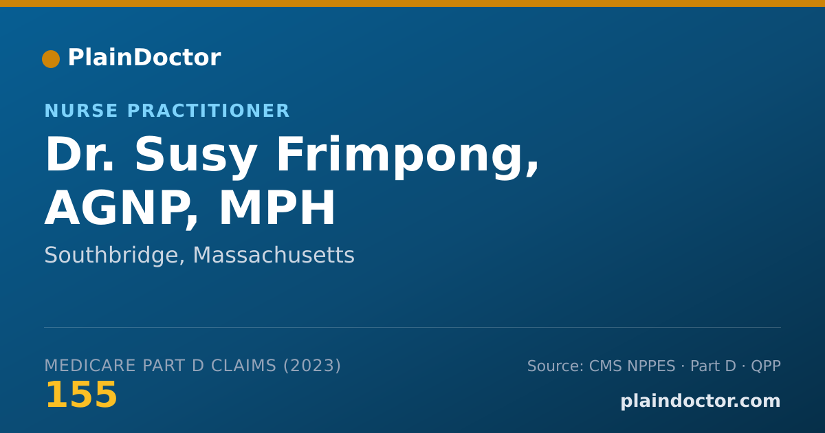 Shareable card for Susy Frimpong, AGNP, MPH - Nurse Practitioner, Southbridge, MA
