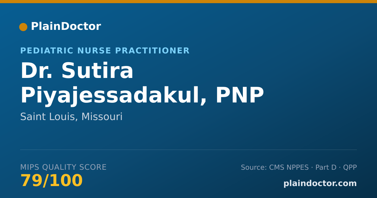 Shareable card for Sutira Piyajessadakul, PNP - Pediatric Nurse Practitioner, Saint Louis, MO