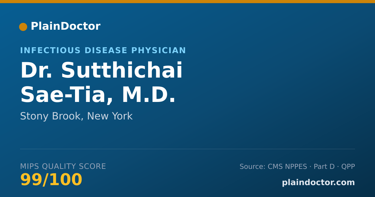 Shareable card for Sutthichai Sae-Tia, M.D. - Infectious Disease Physician, Stony Brook, NY