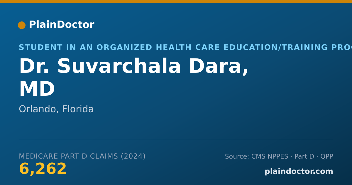 Shareable card for Suvarchala Dara, MD - Student in an Organized Health Care Education/Training Program, Orlando, FL