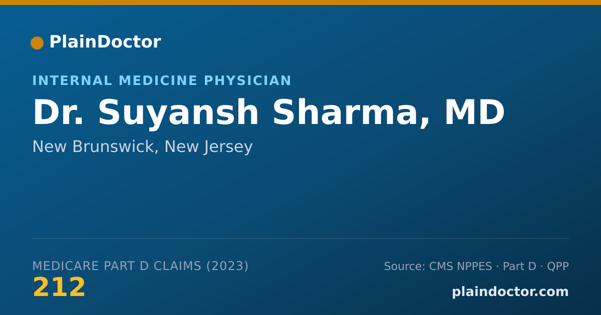 Shareable card for Suyansh Sharma, MD - Internal Medicine Physician, New Brunswick, NJ