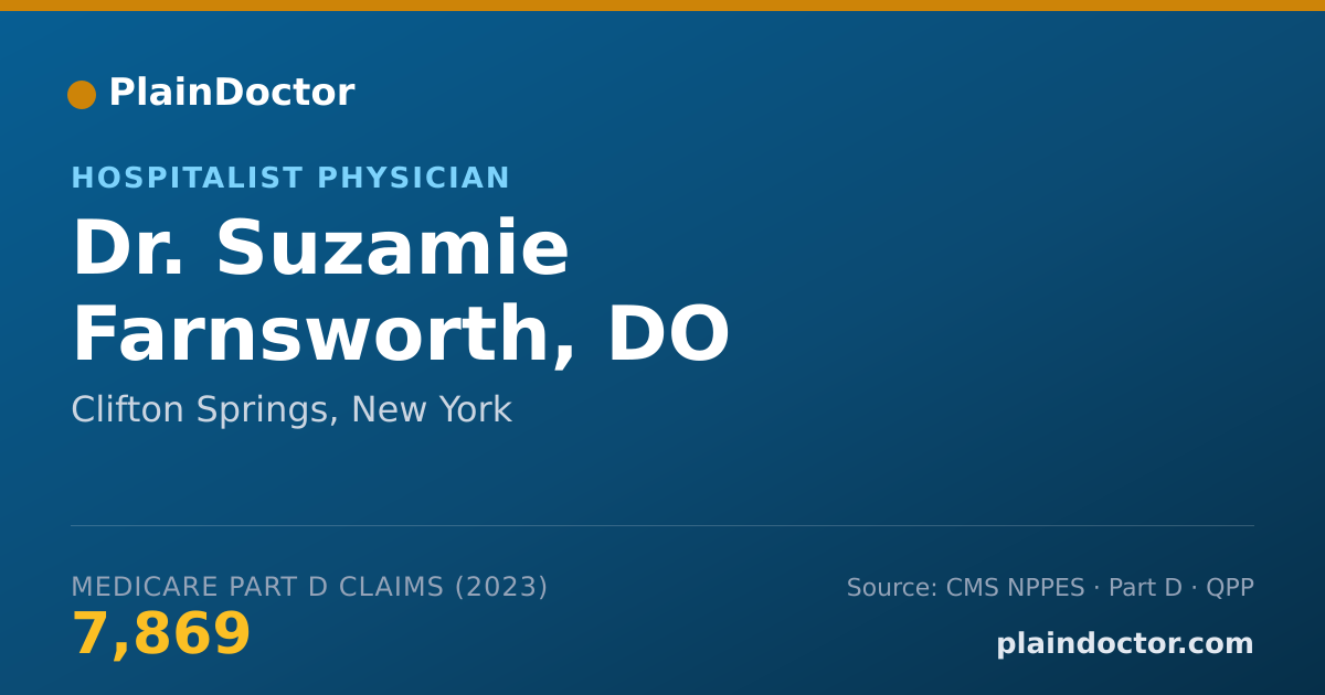 Shareable card for Suzamie Farnsworth, DO - Hospitalist Physician, Clifton Springs, NY