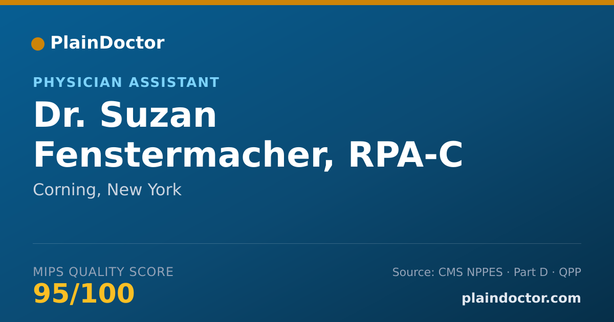 Shareable card for Suzan Fenstermacher, RPA-C - Physician Assistant, Corning, NY