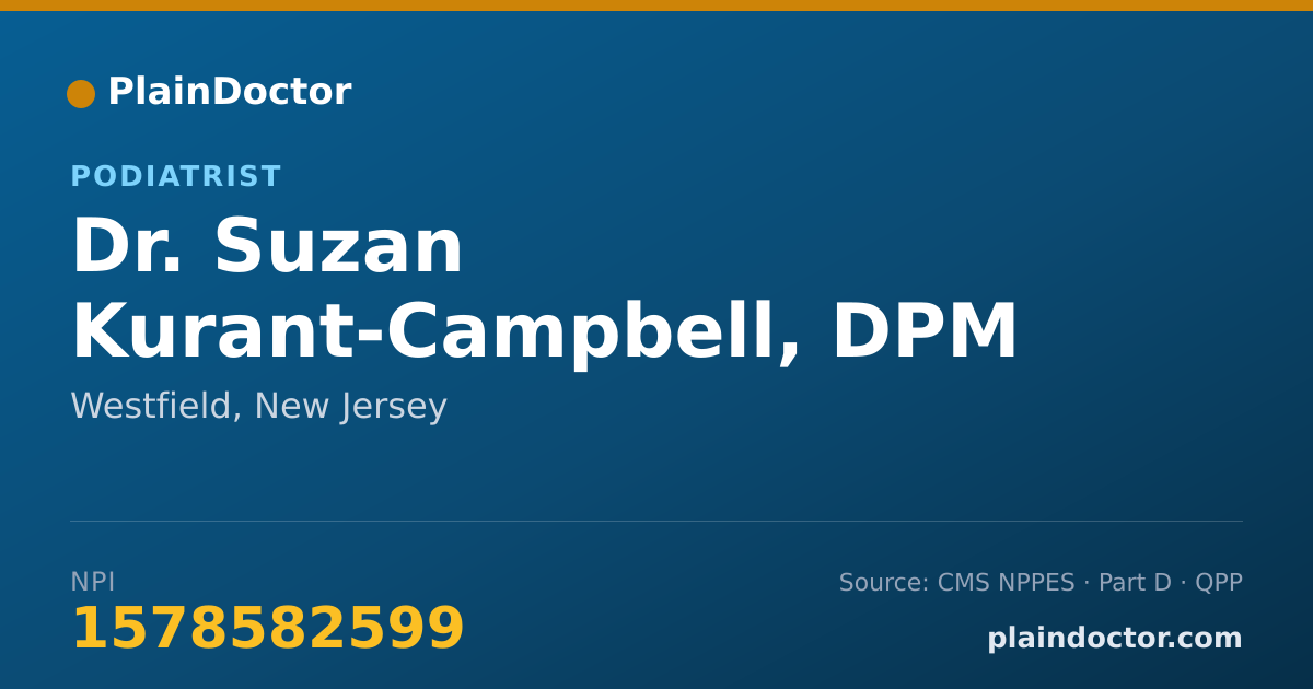 Shareable card for Suzan Kurant-Campbell, DPM - Podiatrist, Westfield, NJ