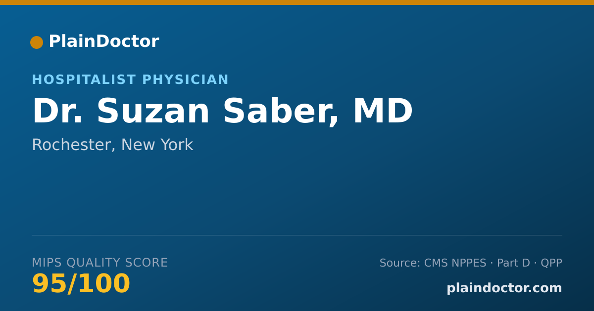 Shareable card for Suzan Saber, MD - Hospitalist Physician, Rochester, NY