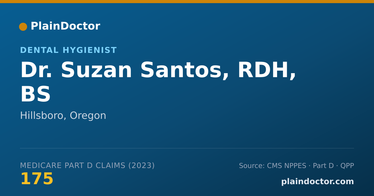 Shareable card for Suzan Santos, RDH, BS - Dental Hygienist, Hillsboro, OR