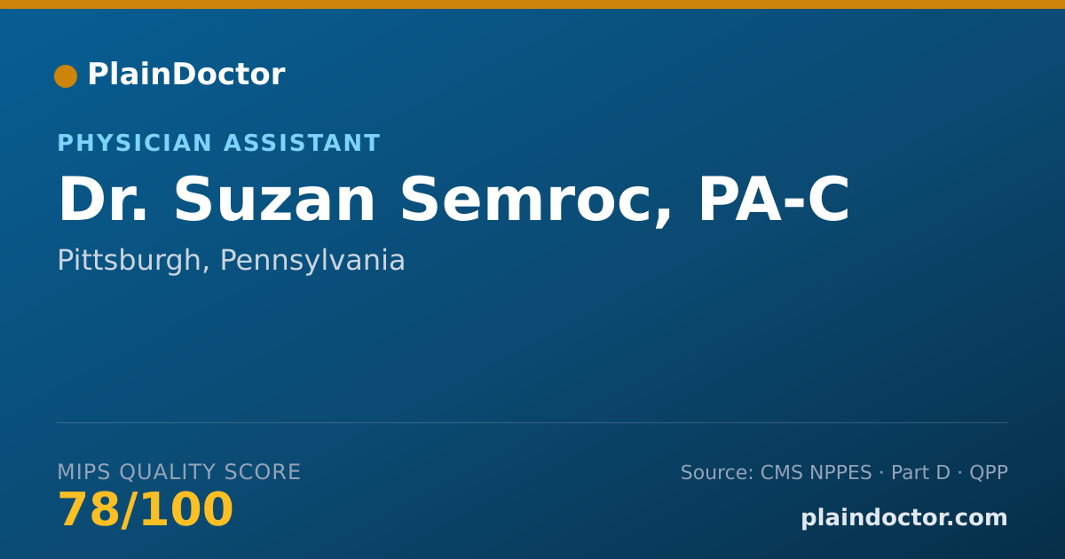 Shareable card for Suzan Semroc, PA-C - Physician Assistant, Pittsburgh, PA