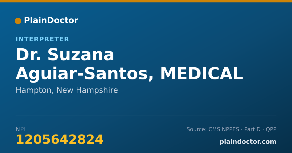 Shareable card for Suzana Aguiar-Santos, MEDICAL INTERPRETER - Interpreter, Hampton, NH