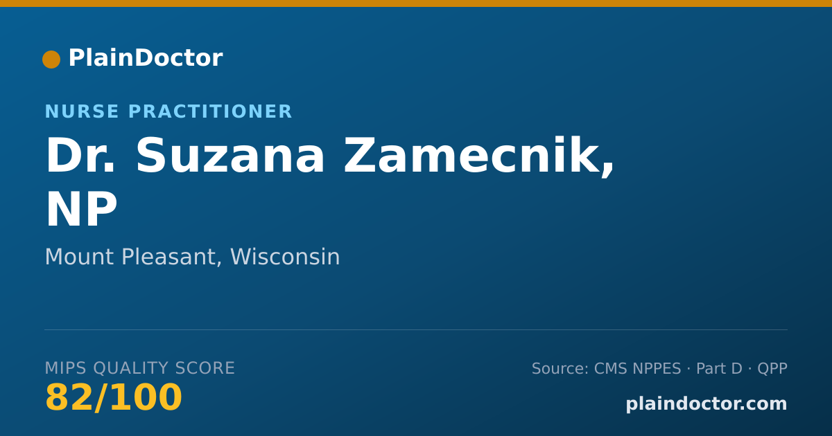 Shareable card for Suzana Zamecnik, NP - Nurse Practitioner, Mount Pleasant, WI