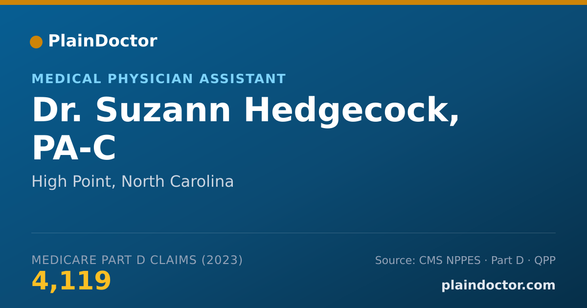 Shareable card for Suzann Hedgecock, PA-C - Medical Physician Assistant, High Point, NC