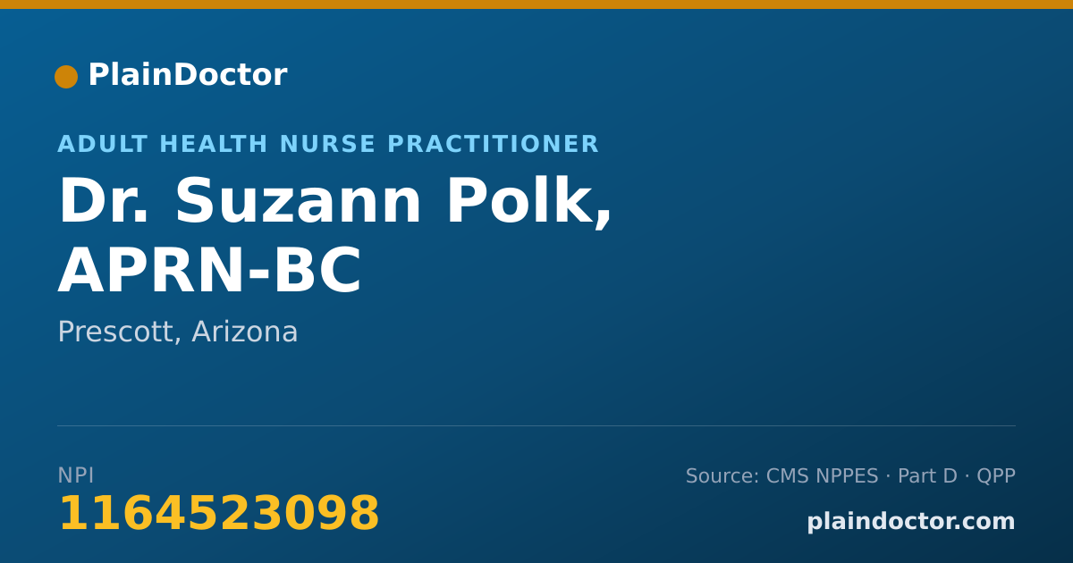 Shareable card for Suzann Polk, APRN-BC - Adult Health Nurse Practitioner, Prescott, AZ