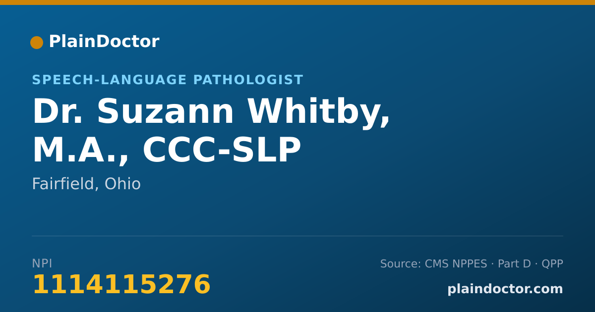 Shareable card for Suzann Whitby, M.A., CCC-SLP - Speech-Language Pathologist, Fairfield, OH