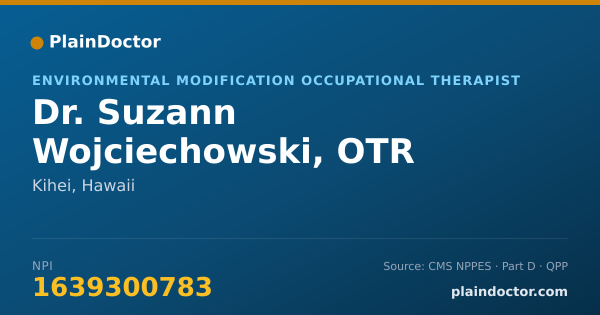 Shareable card for Suzann Wojciechowski, OTR - Environmental Modification Occupational Therapist, Kihei, HI