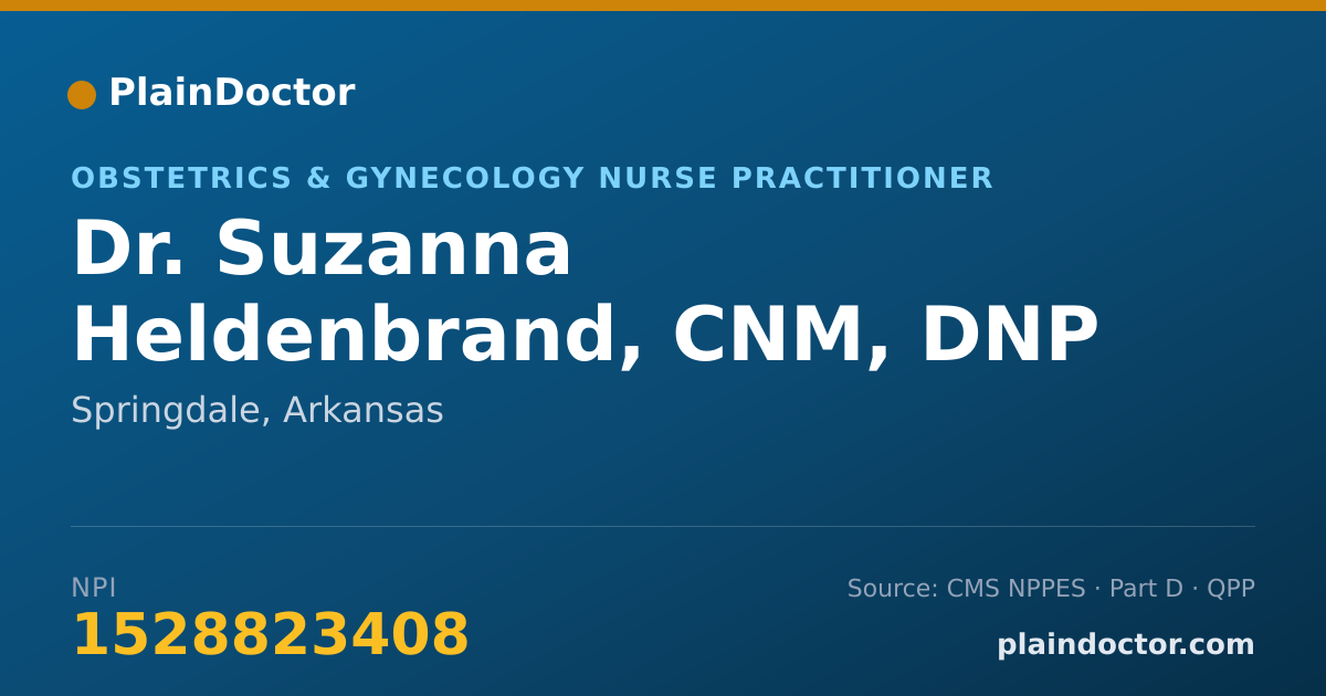 Shareable card for Suzanna Heldenbrand, CNM, DNP - Obstetrics & Gynecology Nurse Practitioner, Springdale, AR
