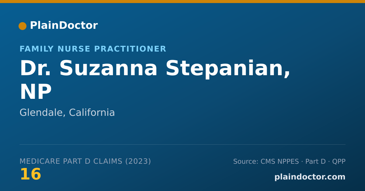 Shareable card for Suzanna Stepanian, NP - Family Nurse Practitioner, Glendale, CA