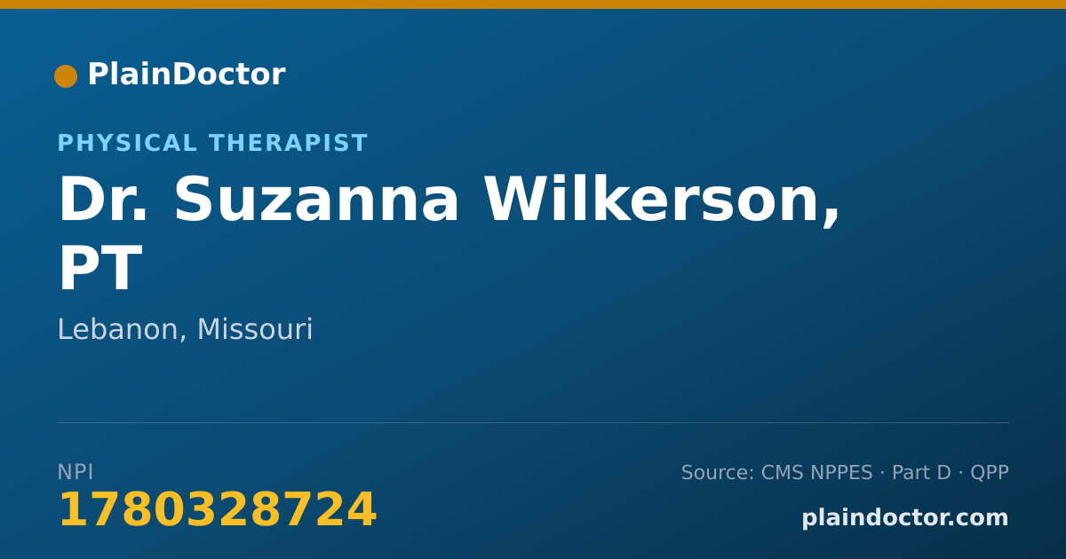 Shareable card for Suzanna Wilkerson, PT - Physical Therapist, Lebanon, MO