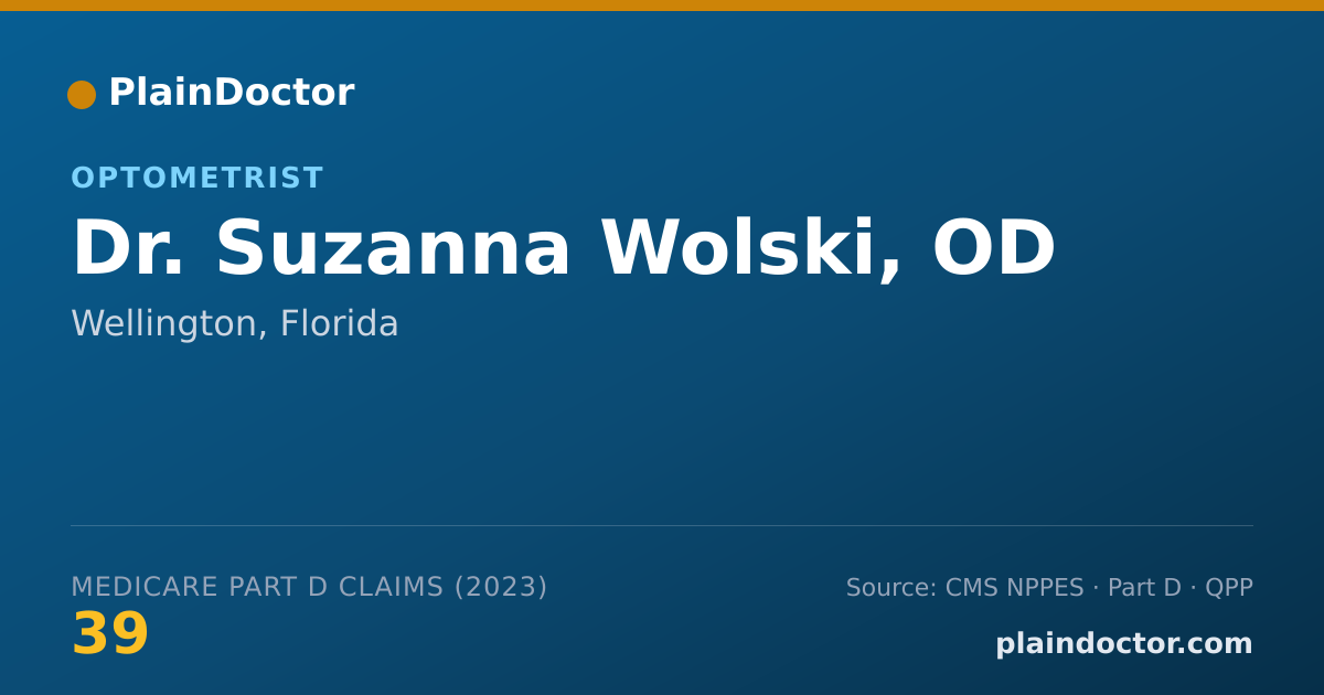 Shareable card for Suzanna Wolski, OD - Optometrist, Wellington, FL