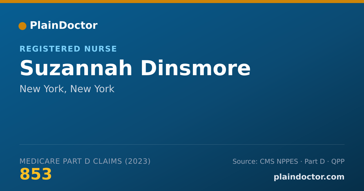 Shareable card for Suzannah Dinsmore - Registered Nurse, New York, NY