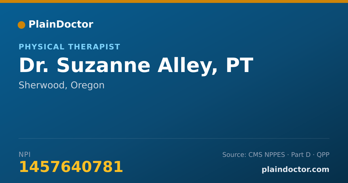 Shareable card for Suzanne Alley, PT - Physical Therapist, Sherwood, OR
