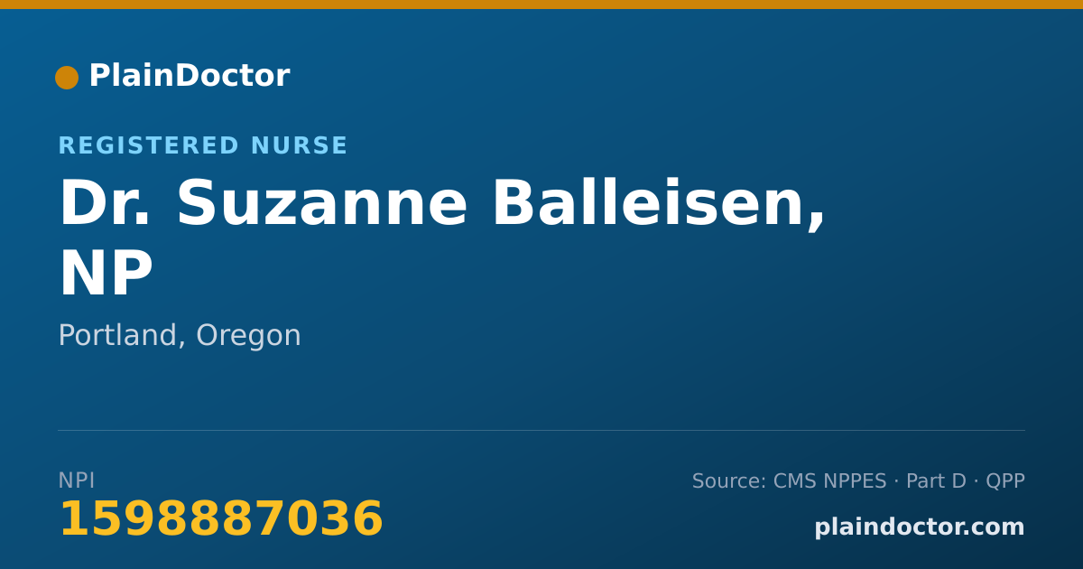 Shareable card for Suzanne Balleisen, NP - Registered Nurse, Portland, OR
