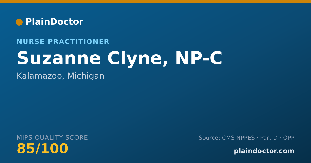 Shareable card for Suzanne Clyne, NP-C - Nurse Practitioner, Kalamazoo, MI